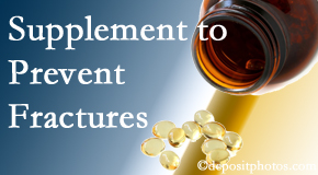 Chiropractic Solutions recommends nutritional supplementation with vitamin D and calcium to prevent osteoporotic fractures.