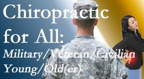 Chiropractic Solutions delivers back pain relief to civilian and military/veteran sufferers and young and old sufferers alike!