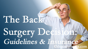 Chiropractic Solutions notes that back pain sufferers may choose their back pain treatment option based on insurance coverage. If insurance pays for back surgery, will you choose that? 