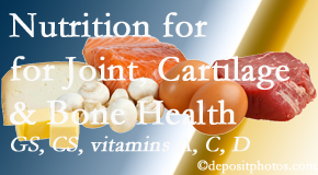 Chiropractic Solutions describes the benefits of vitamins A, C, and D as well as glucosamine and chondroitin sulfate for cartilage, joint and bone health. 