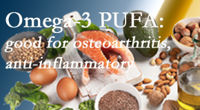 Chiropractic Solutions treats pain – back pain, neck pain, extremity pain – often affiliated with the degenerative processes associated with osteoarthritis for which fatty oils – omega 3 PUFAs – help. 