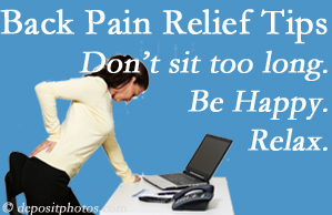 Chiropractic Solutions reminds you to not sit too long to keep back pain at bay!