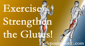 [[targetlocation chiropractic care at Chiropractic Solutions includes exercise to strengthen glutes.