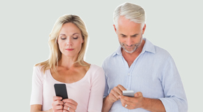 San Jose couple using smartphones