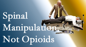 Chiropractic spinal manipulation at Chiropractic Solutions is worthwhile over opioids for back pain control.
