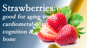 Chiropractic Solutions presents recent studies about the benefits of strawberries for aging teeth, bone, cognition and cardiometabolism.