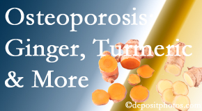 Chiropractic Solutions shares benefits of ginger, FLL and turmeric for osteoporosis care and treatment.