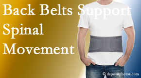 Chiropractic Solutions offers support for the benefit of back belts for back pain sufferers as they resume activities of daily living.