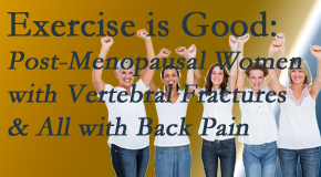 Chiropractic Solutions promotes simple yet enjoyable exercises for post-menopausal women with vertebral fractures and back pain sufferers. 