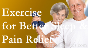 Chiropractic Solutions incorporates the suggestion to exercise into its treatment plans for chronic back pain sufferers as it improves sleep and pain relief.
