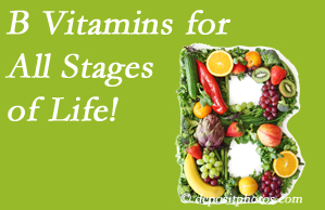  Chiropractic Solutions suggests a check of your B vitamin status for overall health throughout life. 