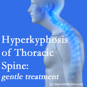 1 The San Jose chiropractic care of hyperkyphotic curves in the [upper spine in older people responds nicely to gentle chiropractic distraction care.