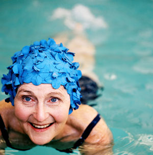 older lady swimming